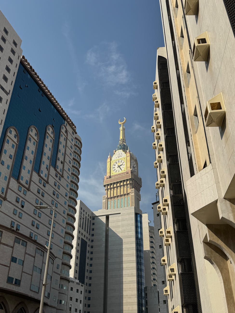 abraj al bait towers in mecca skyline view